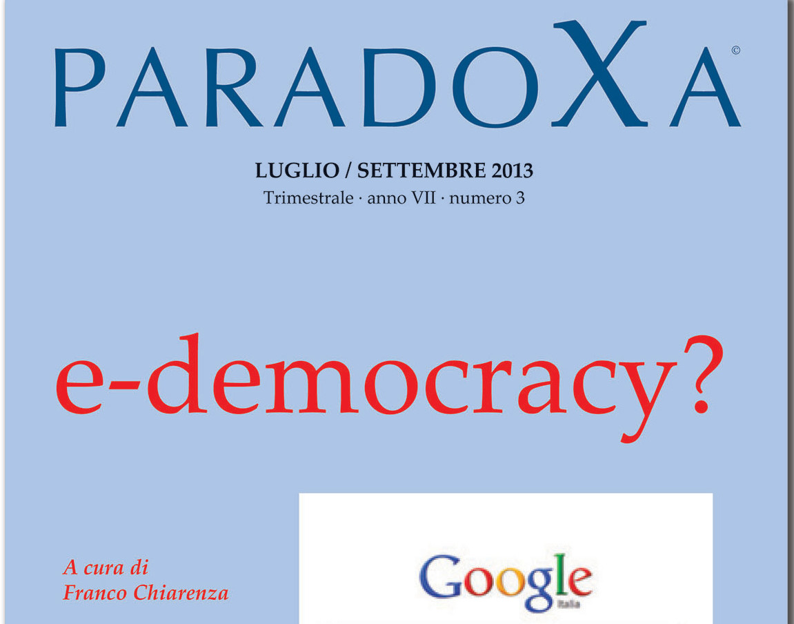 Presentazione della rivista Paradoxa “e-democracy” – 16.01.2014