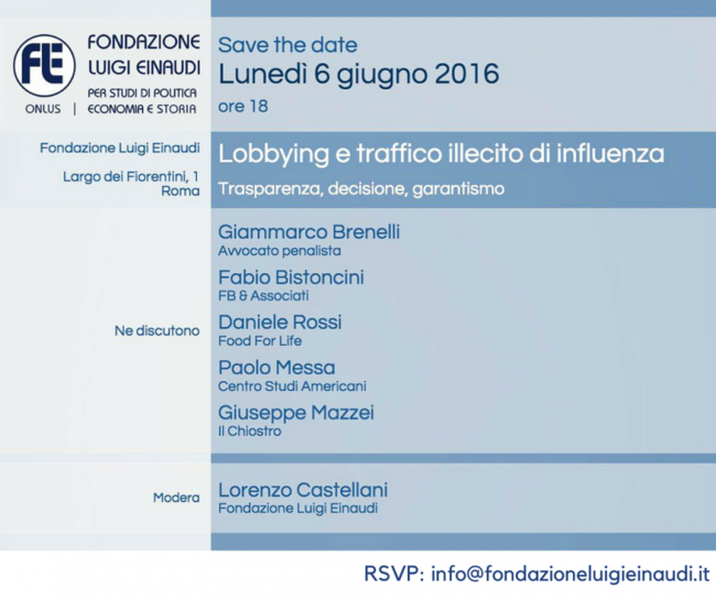 Lobbying e traffico illecito di influenza