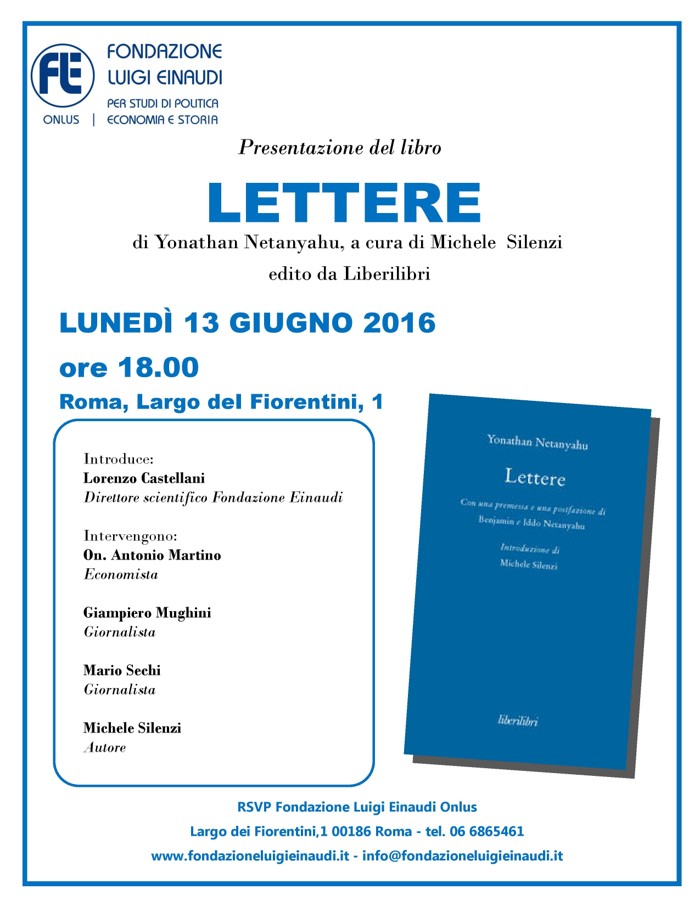 Lettere di Yoni Netanyahu a cura di Michele Silenzi
