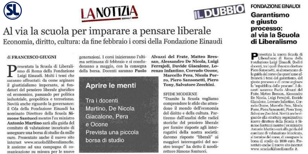 Scuola di Liberalismo: rassegna stampa