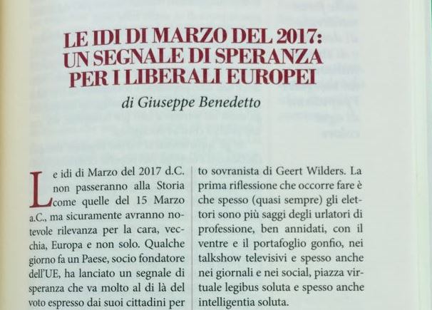 Le idi di Marzo del 2017: un segnale di speranza per gli europei