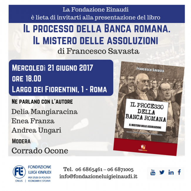 “Il processo della Banca romana. Il mistero delle assoluzioni”