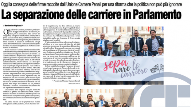 Oltre 60.000 firme, la separazione delle carriere arriva in Parlamento