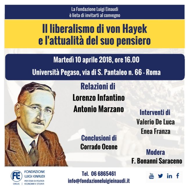 Il liberalismo di von Hayek e l’attualità del suo pensiero