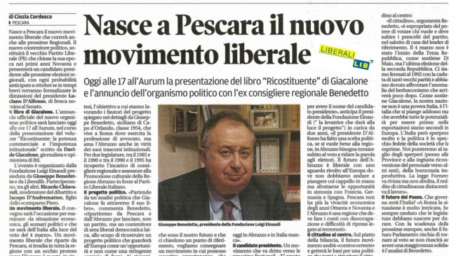 Nasce Liberalib, il nuovo movimento liberale