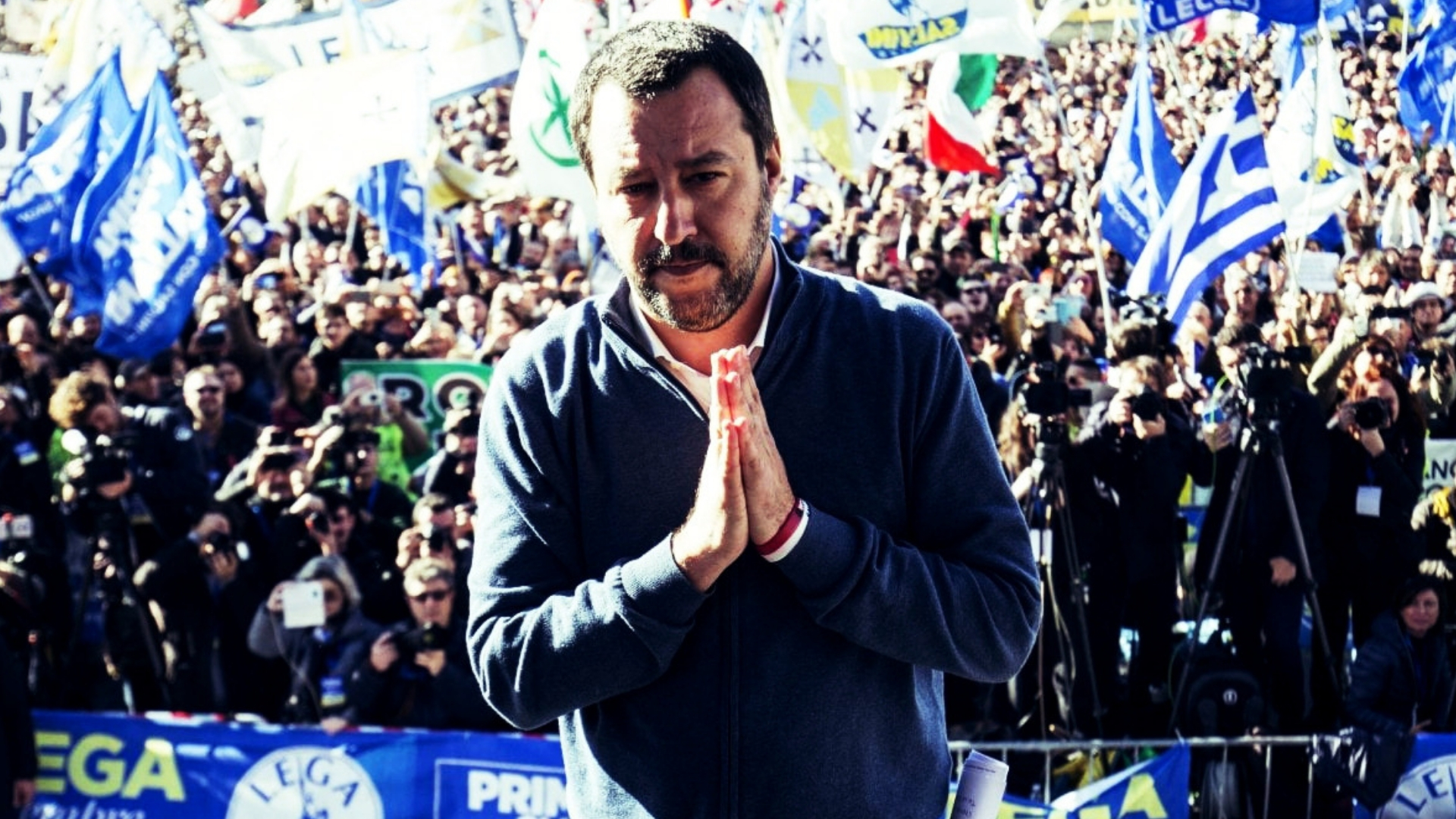 Salvini e la fase 2 dal palco di Piazza del Popolo