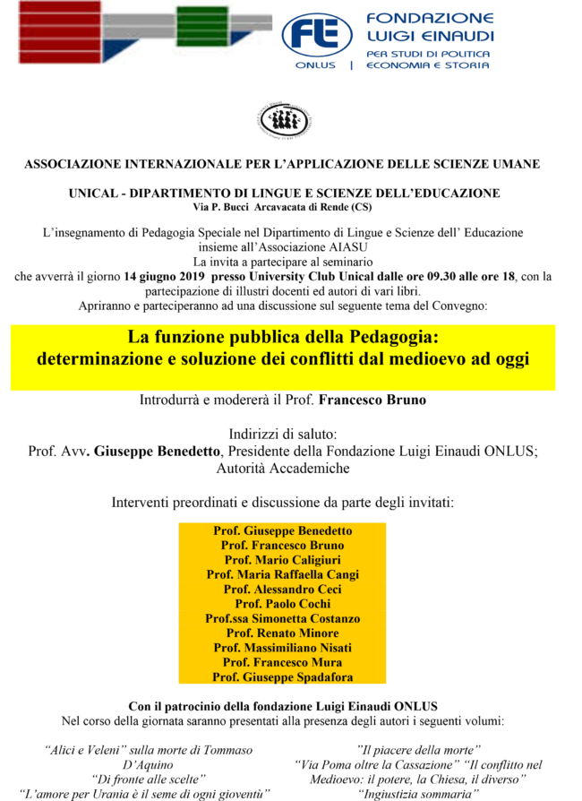 La funzione pubblica della Pedagogia: determinazione e soluzione dei conflitti dal medioevo ad oggi