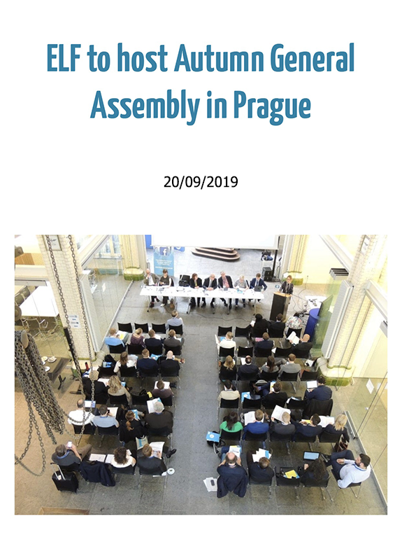 ELF organizzerà l’Assemblea Generale d’Autunno 2019 a Praga