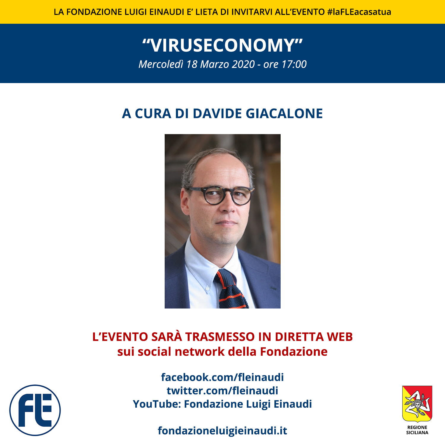 #FLEatHome – Live with DAVIDE GIACALONE, “The virus-economy”