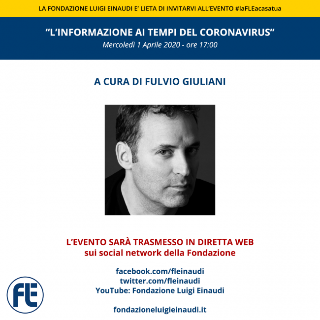 #laFLEacasatua – Diretta con Fulvio Giuliani, tema “L’informazione ai tempi del Coronavirus”