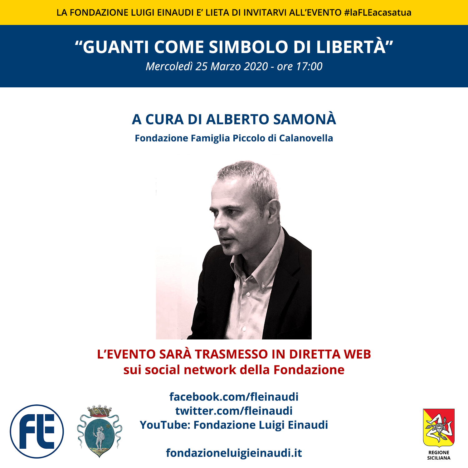 #laFLEacasatua – Diretta con il giornalista Alberto Samonà, tema “Guanti come simbolo di libertà”