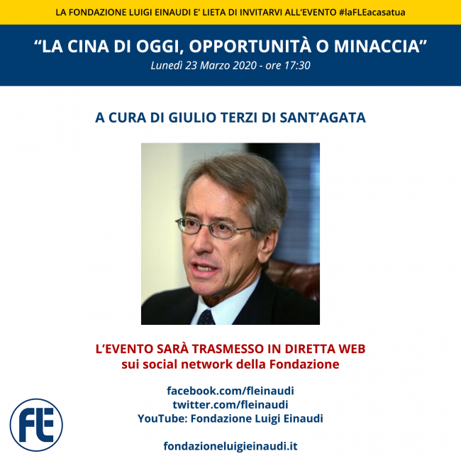 #laFLEacasatua – Diretta con l’Ambasciatore Giulio Terzi di Sant’Agata, tema “La Cina di oggi, opportunità o minaccia”