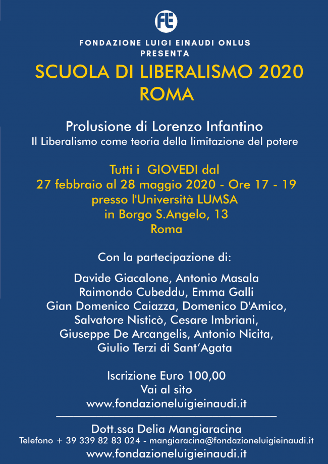 Inaugurazione Scuola di Liberalismo 2020 – Roma