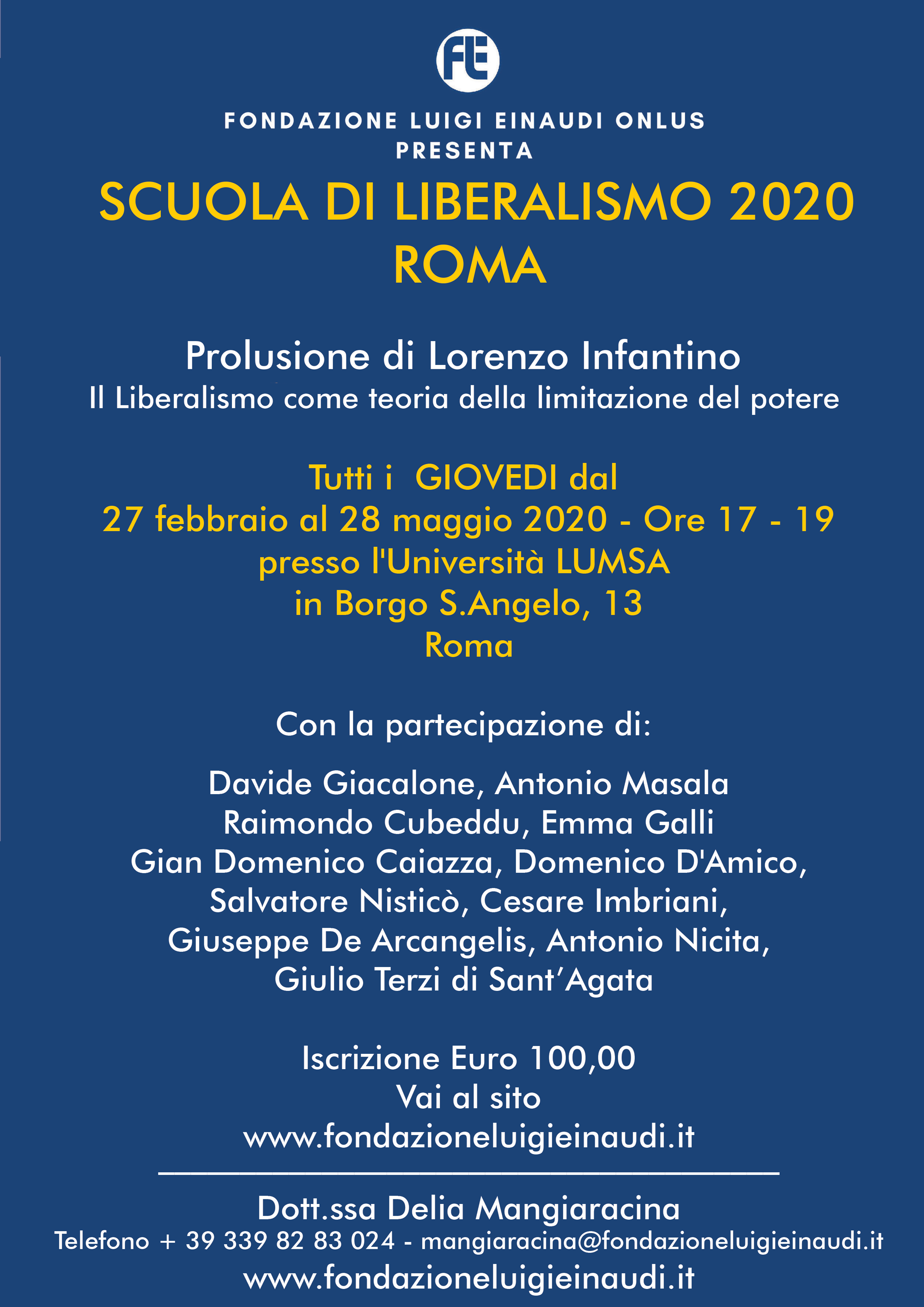 Inaugurazione Scuola di Liberalismo 2020 – Roma