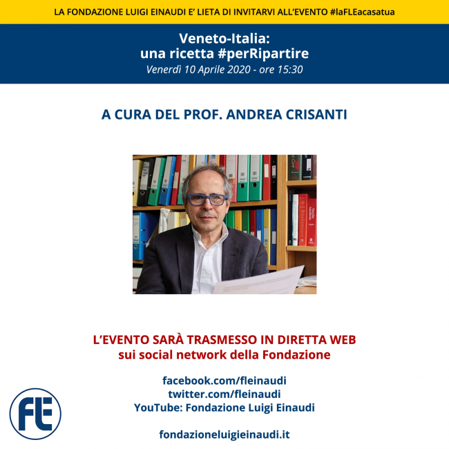 #laFLEacasatua – Diretta con il Prof. Andrea Crisanti sul tema: “Veneto-Italia: una ricetta #perRipartire”