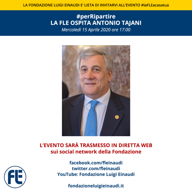 Live with Antonio Tajani #FLEatHome #tostartagain