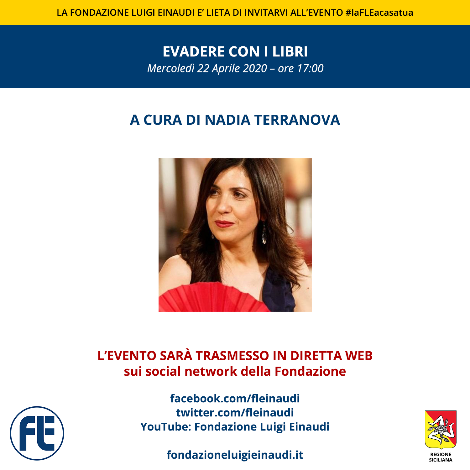 #laFLEacasatua – Diretta con Nadia Terranova, tema “Evadere con i libri”