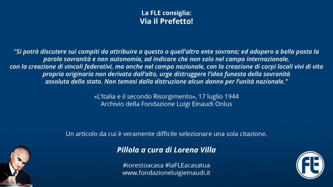 #laFLEacasatua – Pillola #10, Via il Prefetto!