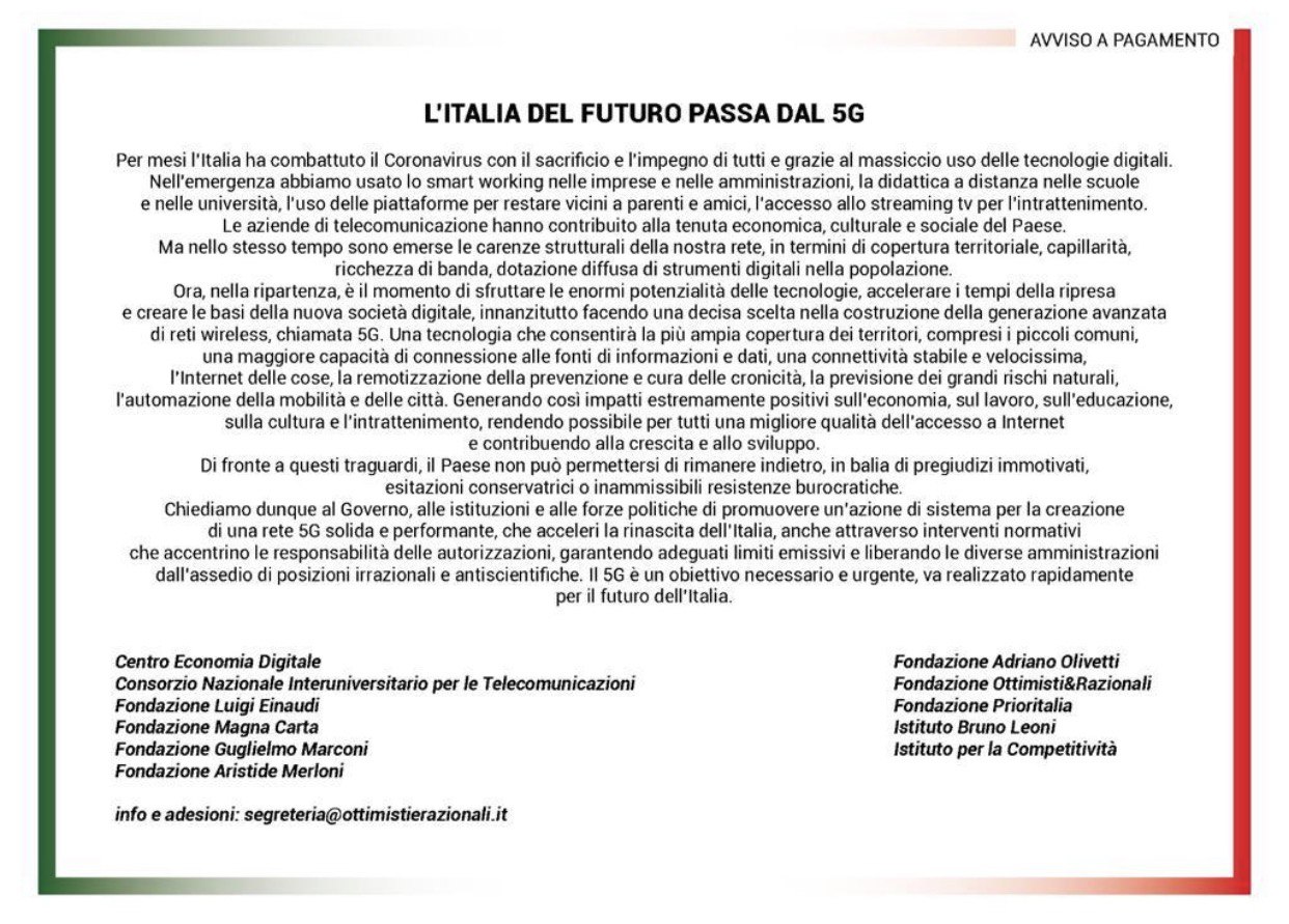 L’Italia del futuro passa dal 5G