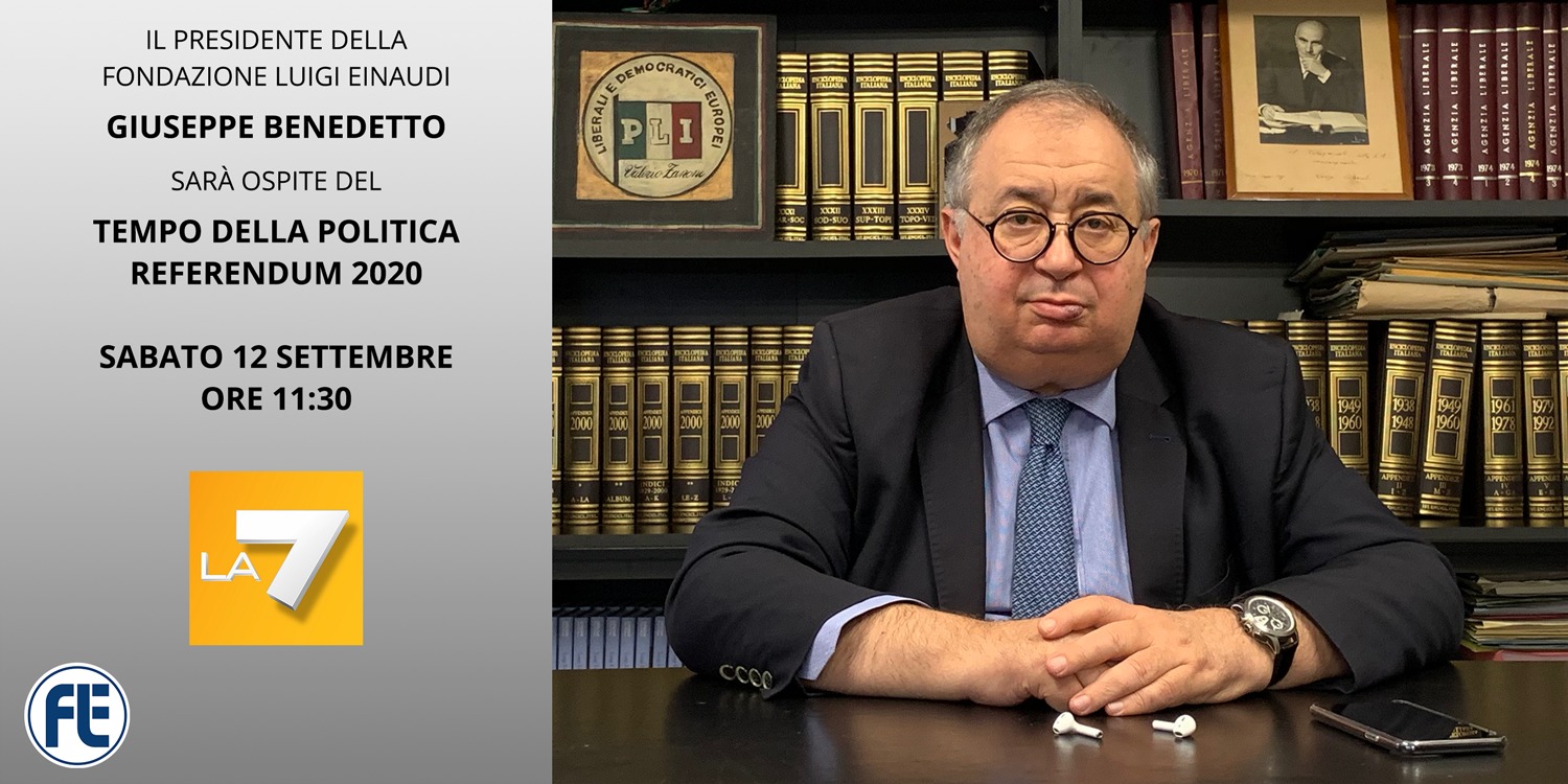 Giuseppe Benedetto, ospite su La7 sabato 12 settembre ore 11:30