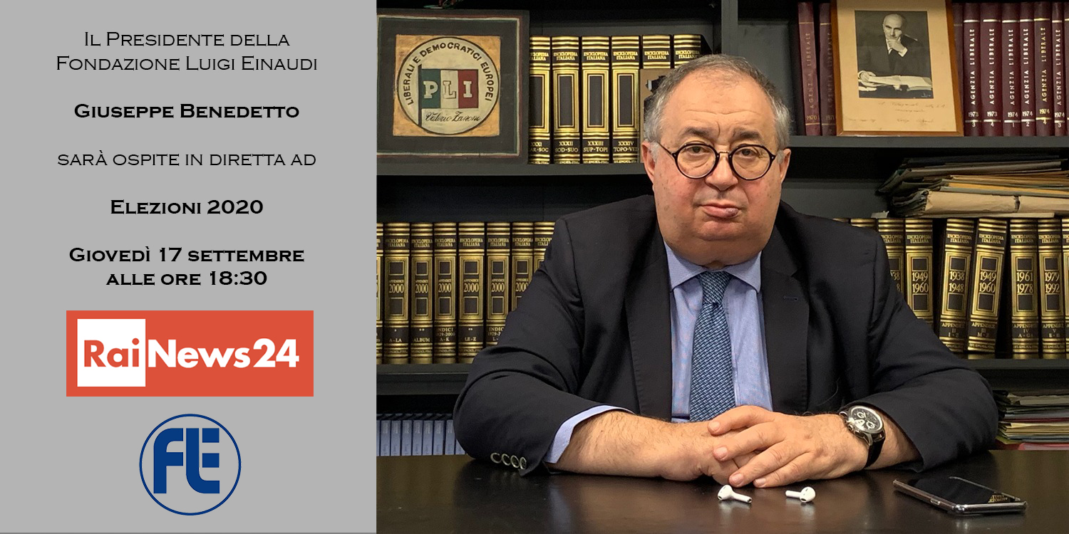 ll Presidente Giuseppe Benedetto sarà ospite giovedì 17 settembre alle 18:30 a RaiNews24