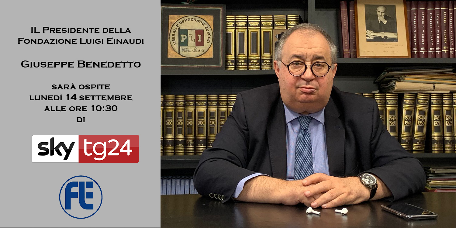 Il Presidente della Fondazione Einaudi ospite lunedì 14 settembre a SkyTg24