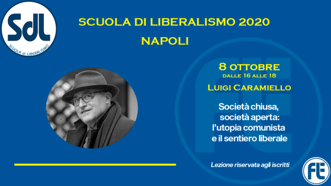 Naples, October 8, 2020. School of Liberalism: Luigi Caramiello gives the lecture