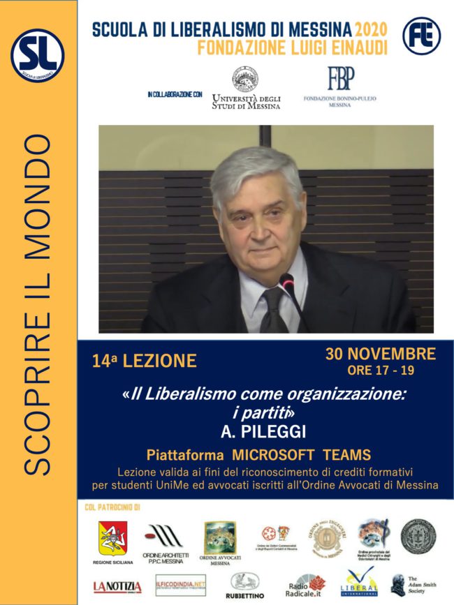 Messina, November 30, 2020. School of Liberalism: Antonio Pileggi gives the lecture