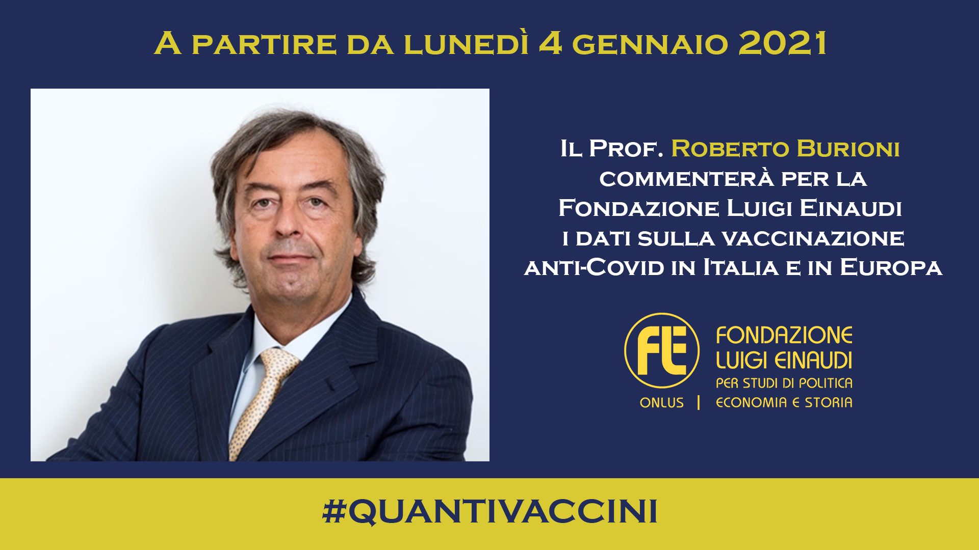 Roberto Burioni in collaborazione con la FLE dal 4 gennaio 2021