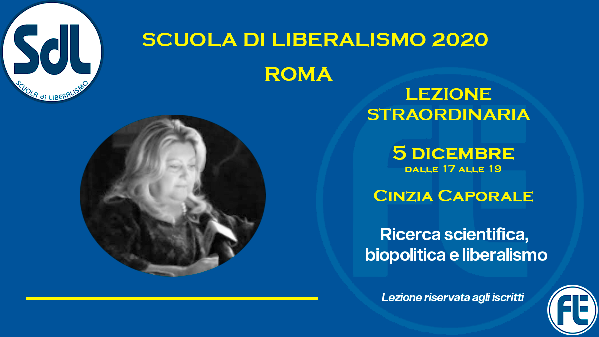 Rome, December 5, 2020. School of Liberalism: extraordinary lecture given by Cinzia Caporale