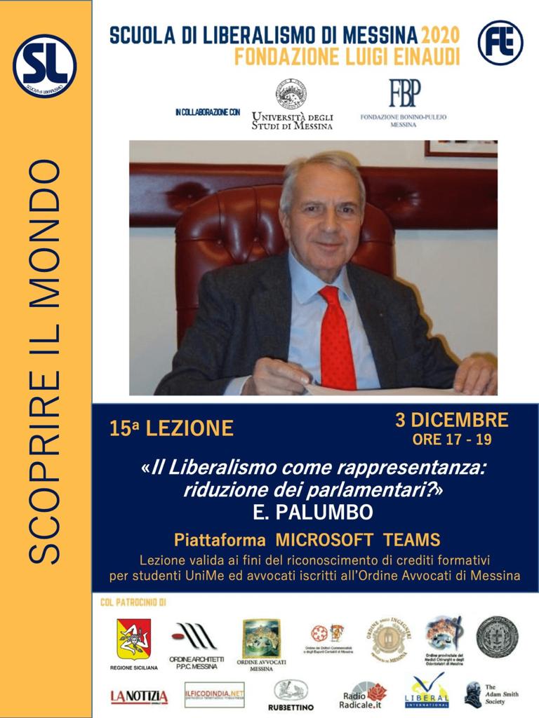Scuola di Liberalismo 2020 Messina: 3 dicembre lezione di Enzo Palumbo