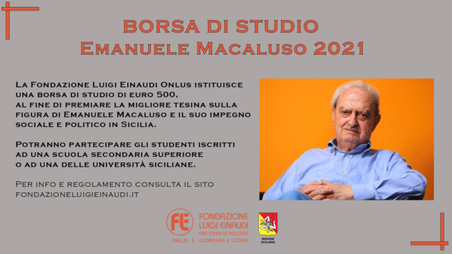 Borsa di studio Emanuele Macaluso 2021