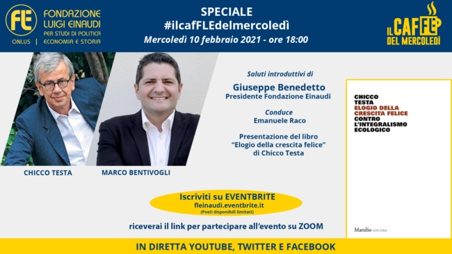 #ilcafFLEdelmercoledì – Special edition: presentation of the book “A Praisy to Happy Growth” by Chicco Testa, with Marco Bentivogli
