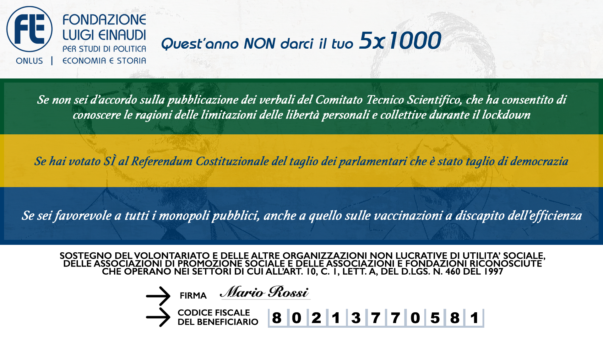 5×1000 alla Tua Fondazione 2021