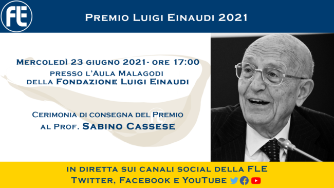 First “Luigi Einaudi Award” 2021