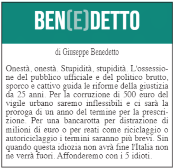 BEN(E)DETTO 10 luglio 2021