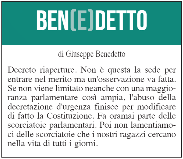 BEN(E)DETTO: 17 giugno 2021