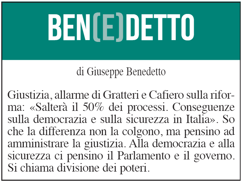 BEN(E)DETTO 23 luglio 2021