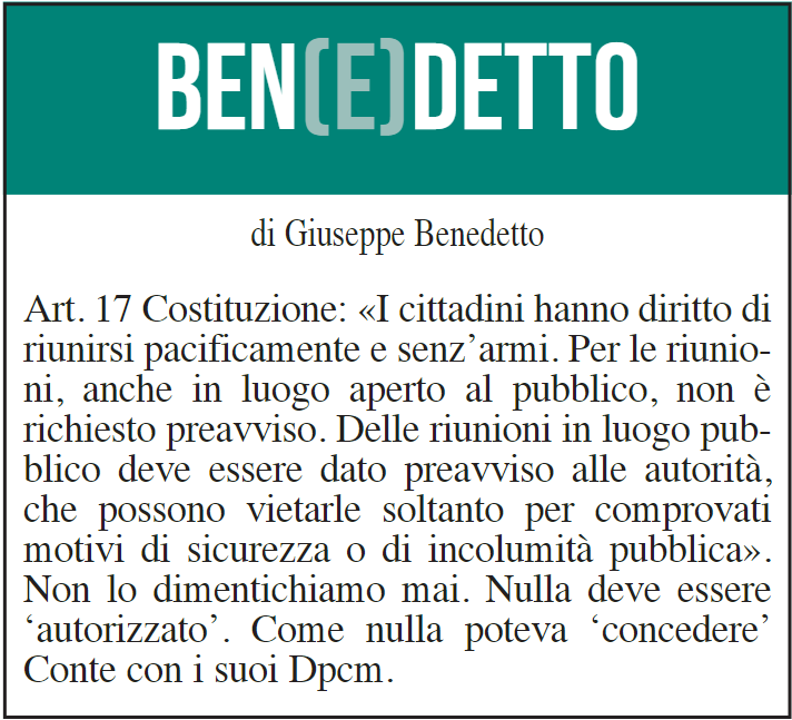 BEN(E)DETTO 28 luglio 2021