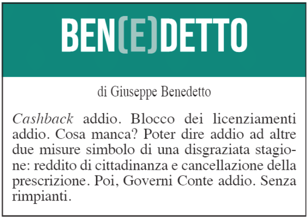 Ben(e)detto: 30 giugno 2021