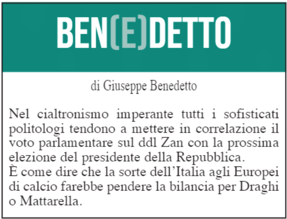 Ben(e)detto: 7 luglio 2021