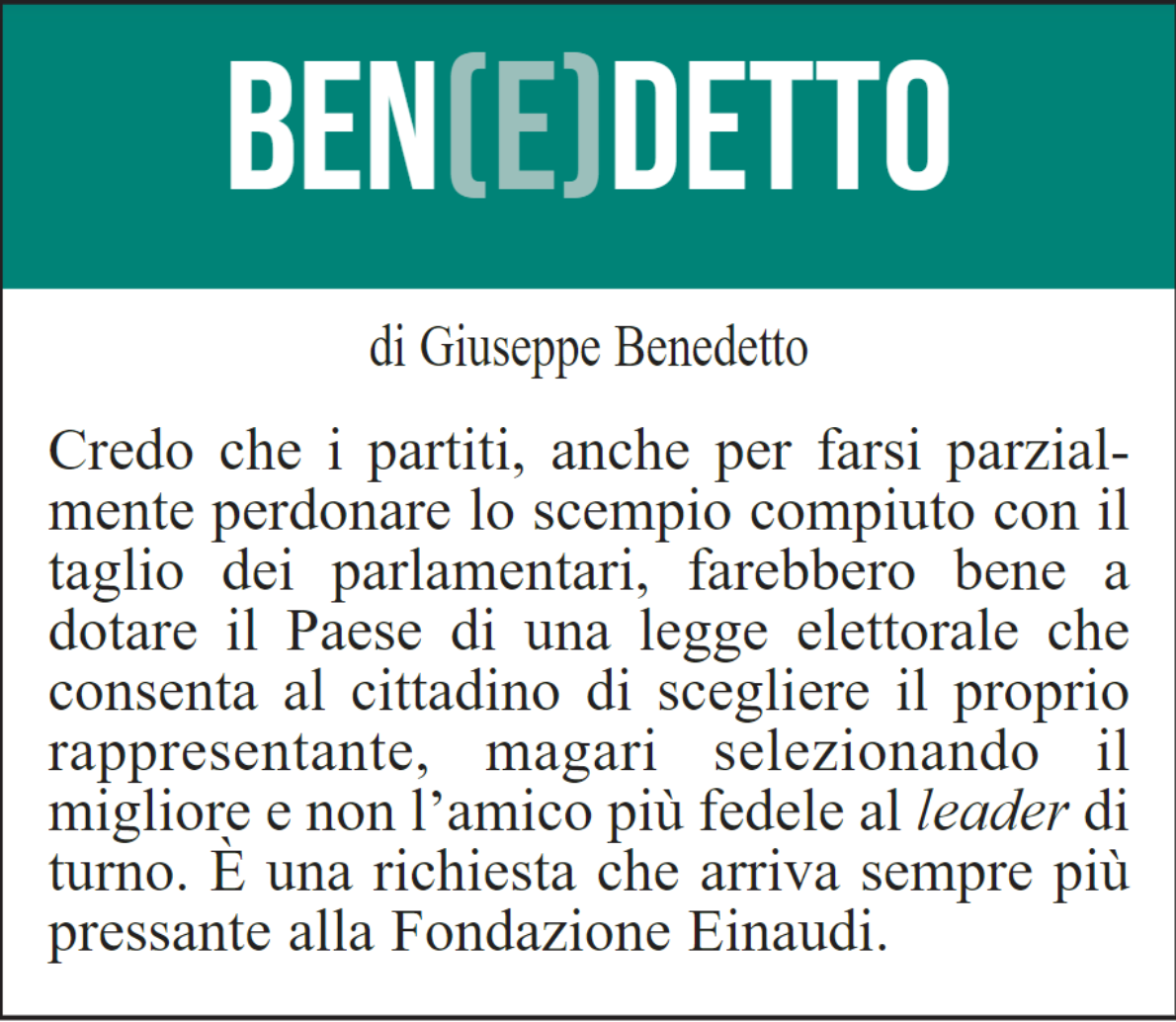 BEN(E)DETTO 27 Agosto 2021