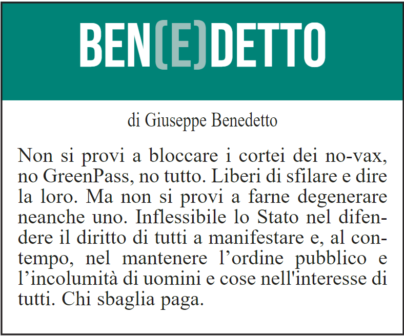 BEN(E)DETTO 31 agosto 2021