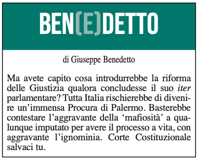 BEN(E)DETTO 3 Agosto 2021