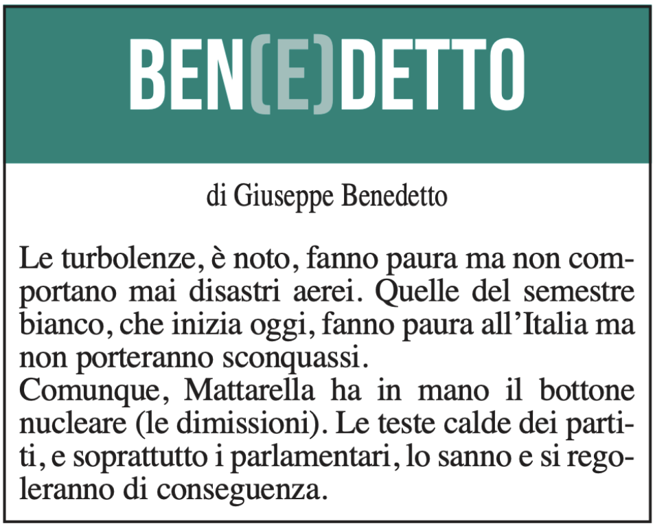 BEN(E)DETTO 4 Agosto 2021