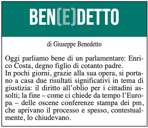 BEN(E)DETTO 10 Agosto 2021