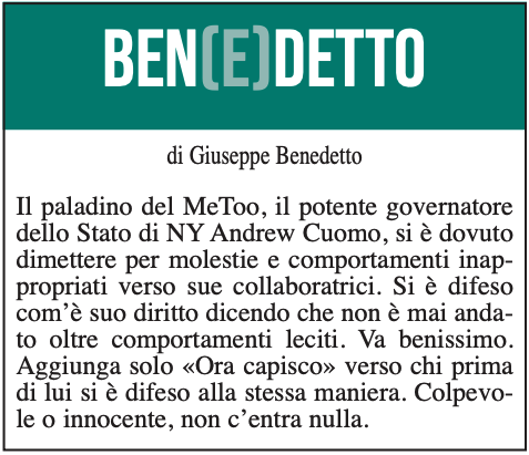 BEN(E)DETTO 12 Agosto 2021