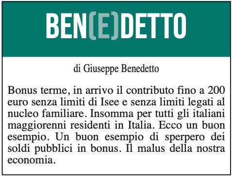 BEN(E)DETTO 13 Agosto 2021