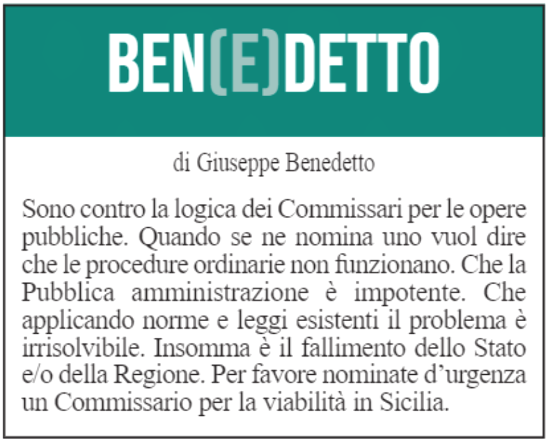 BEN(E)DETTO 20 agosto 2021