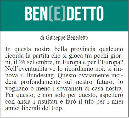 BEN(E)DETTO 11 settembre 2021